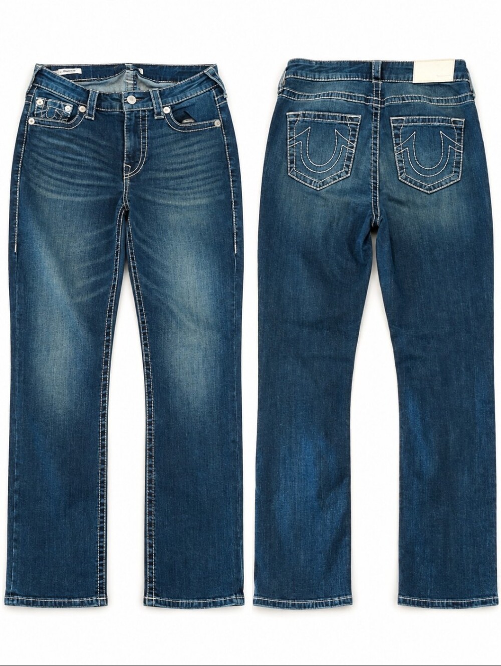 True Religion Jennie curvy mid rise ankle Casual blue denim jeans. W27 L26